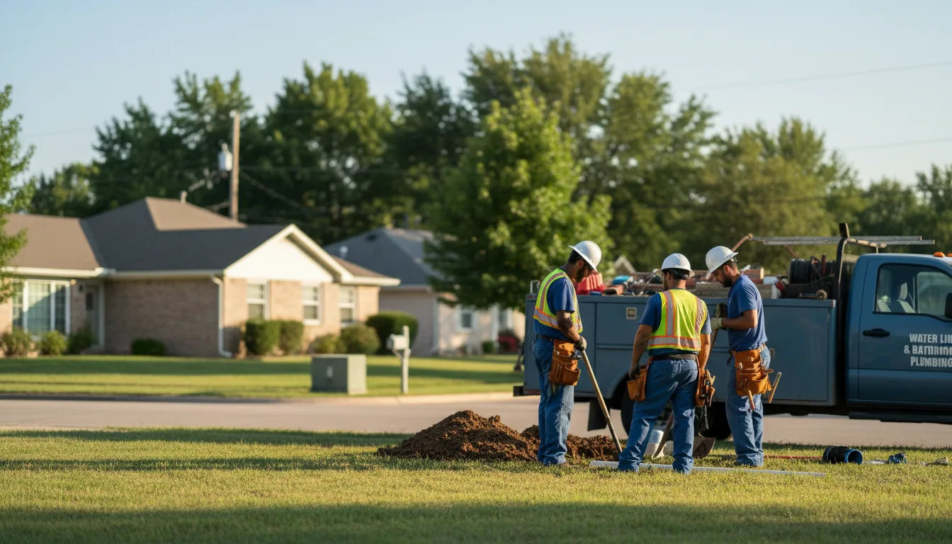 Residential water line and bathroom plumbing service in Alvarado, TX